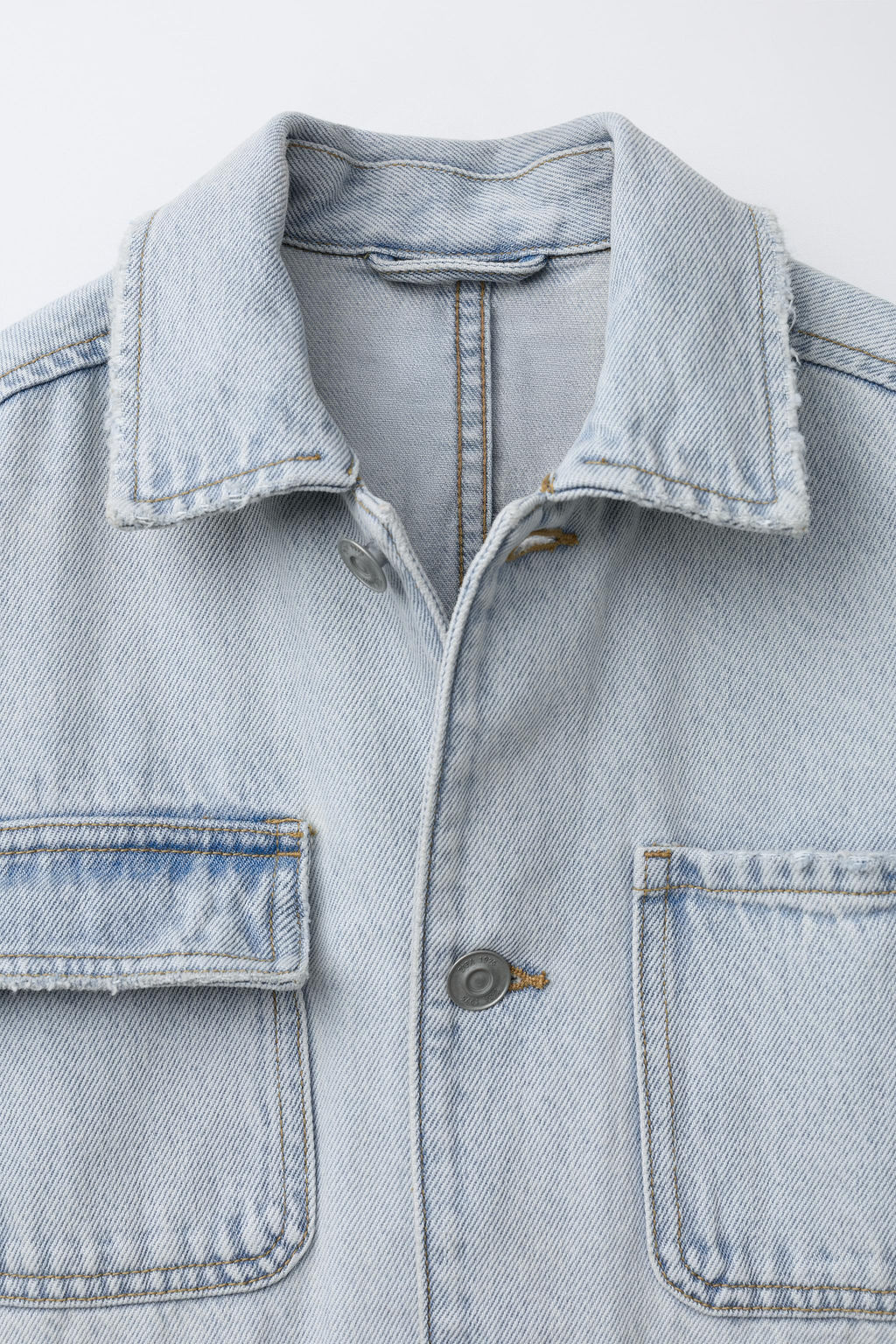 DENIM OVERSHIRT WITH POCKETS - Zara фото 9