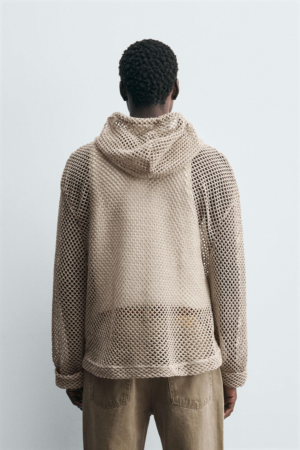 CROCHET TEXTURED SWEATSHIRT