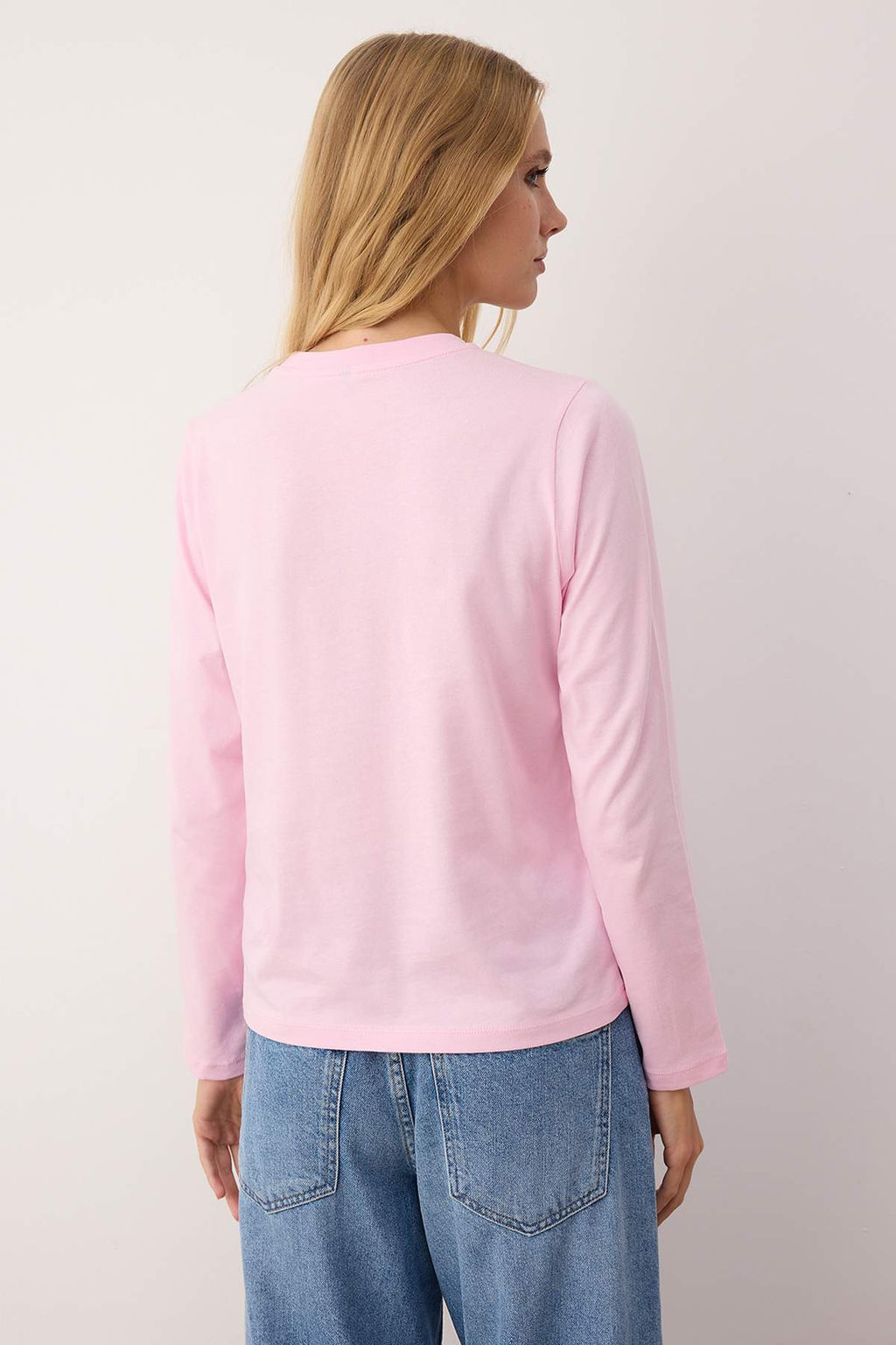 Ac?k Pembe-Tas 2li Paket Bisiklet Yaka Regular/Normal Kesim Orme T-Shirt TWOAW25TS00001