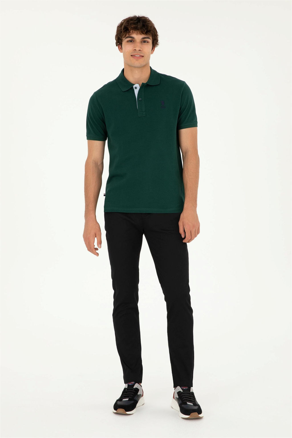 U. S. Polo Assn / Мужская темно-зеленая базовая футболка - U.s. polo assn фото 4