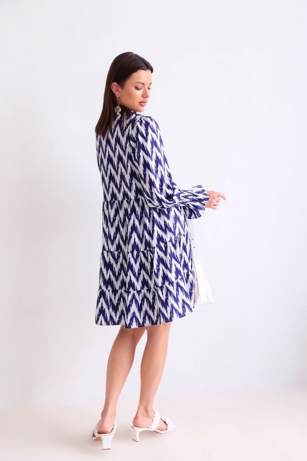 Martichelli Платье зиг-заг бело-синее  фото 7