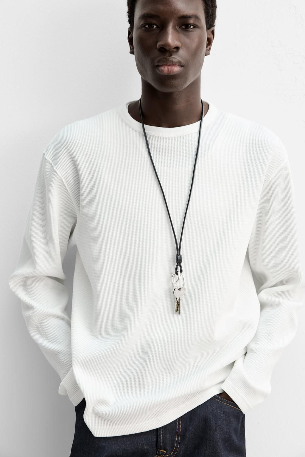 T-SHIRT IN CHECK TEXTURE - Zara фото 13