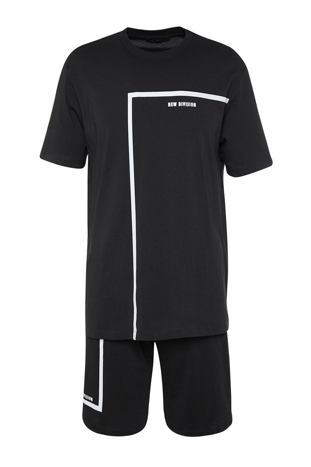 TRENDYOL MAN Siyah Regular Fit Bisiklet Yaka Bask?l? Sortlu Pijama Tak?m? TMNSS23PT00017 - Trendyolmilla фото 10