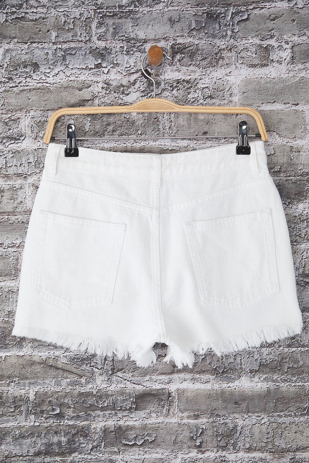 Trendyolmilla Beyaz Y?rt?k Detayl? Yuksek Bel Mini Denim Sort TWOSS25SR00168  фото 10