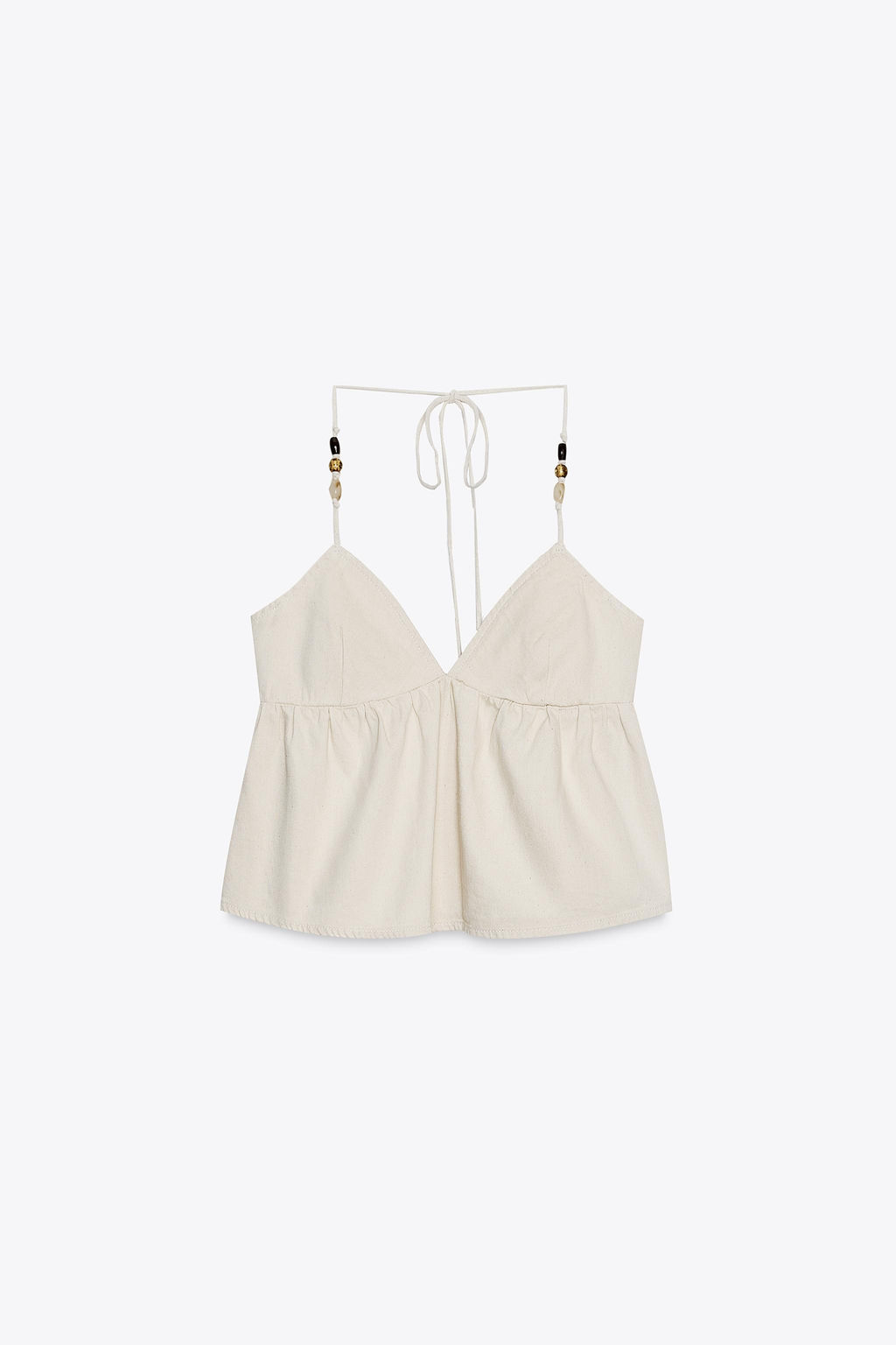 BEADED DENIM HALTER TOP - Zara фото 6