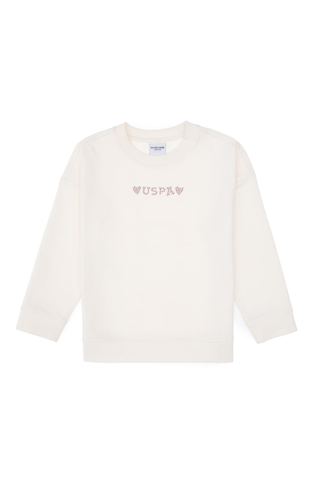 K_z _ocuk Krem Bisiklet Yaka Sweatshirt Sepette S_rpriz _ndirim - U.s. polo assn фото 2