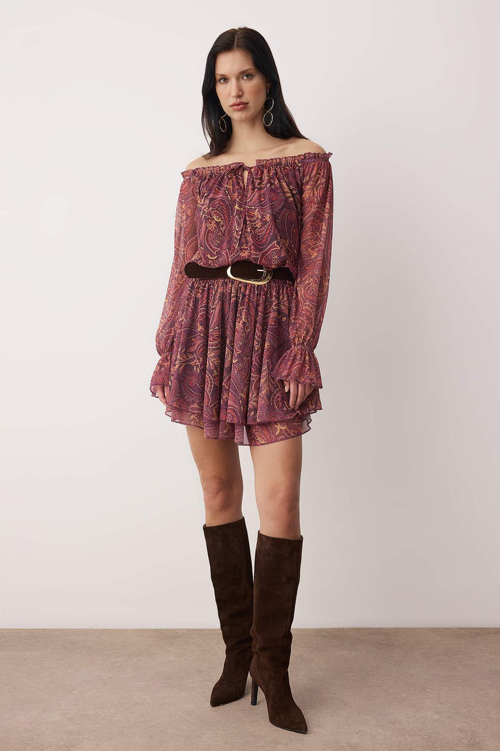 Somon Soyut F?rf?rl? K?sa/Mini Skater Orme Elbise TWOAW26EL00048 - Trendyolmilla фото 5