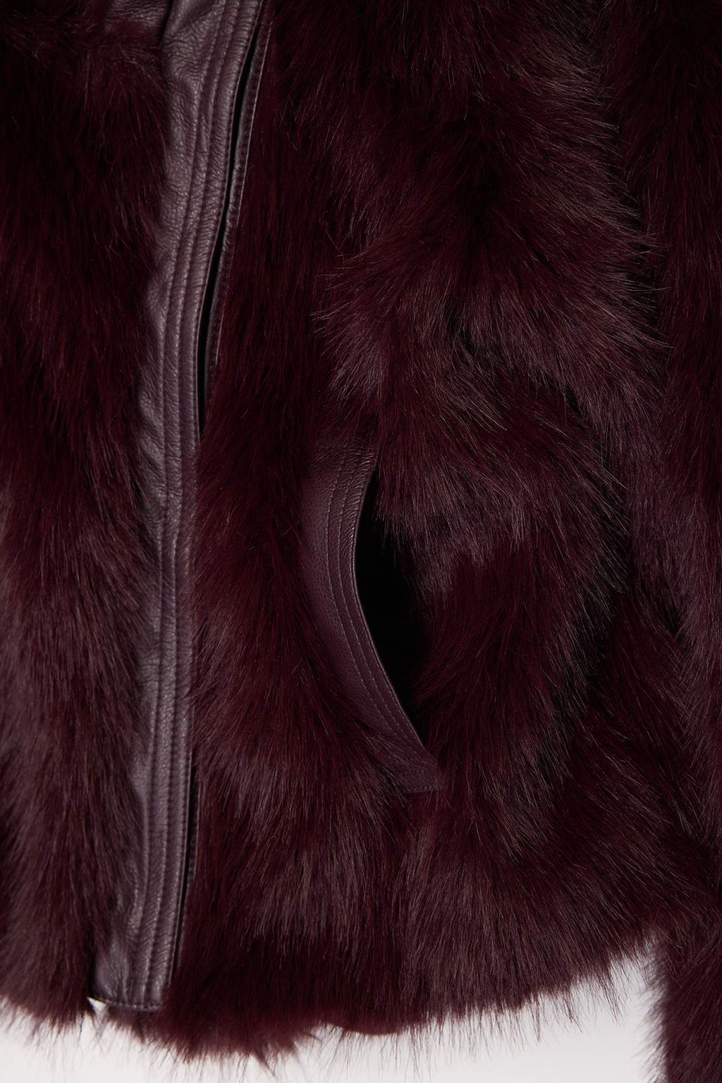 Bordo Oversize Kal?p Kurk Biker Ceket Mont TWOAW26MO00058 - Trendyolmilla фото 7