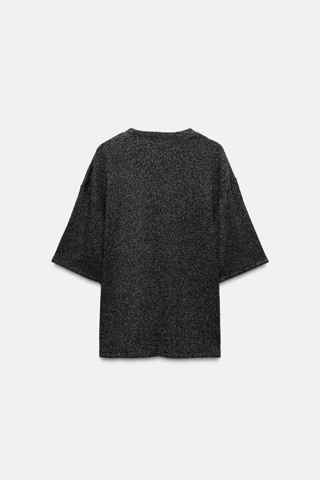 METALLIC THREAD SHORT SLEEVE TOP - Zara фото 6