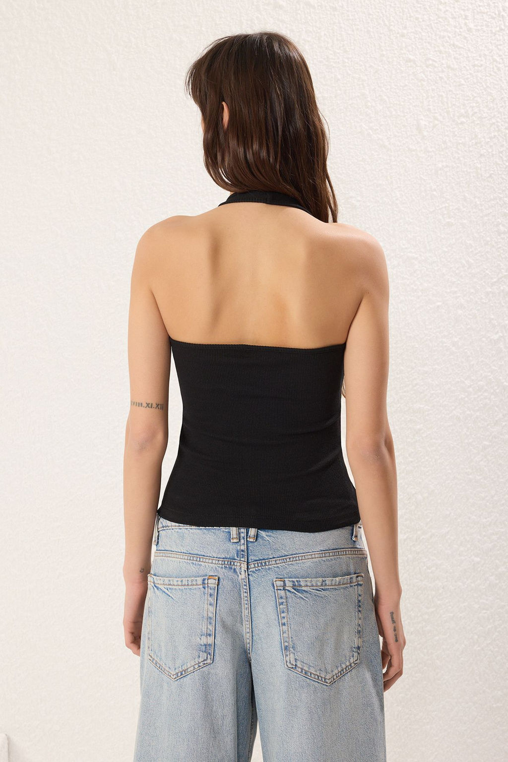 TRENDYOLMILLA Antrasit-Bordo 2li Paket Havuz Yaka Vucuda Oturan Fitlli Esnek Orme Atlet TWOSS25AL00049  фото 13