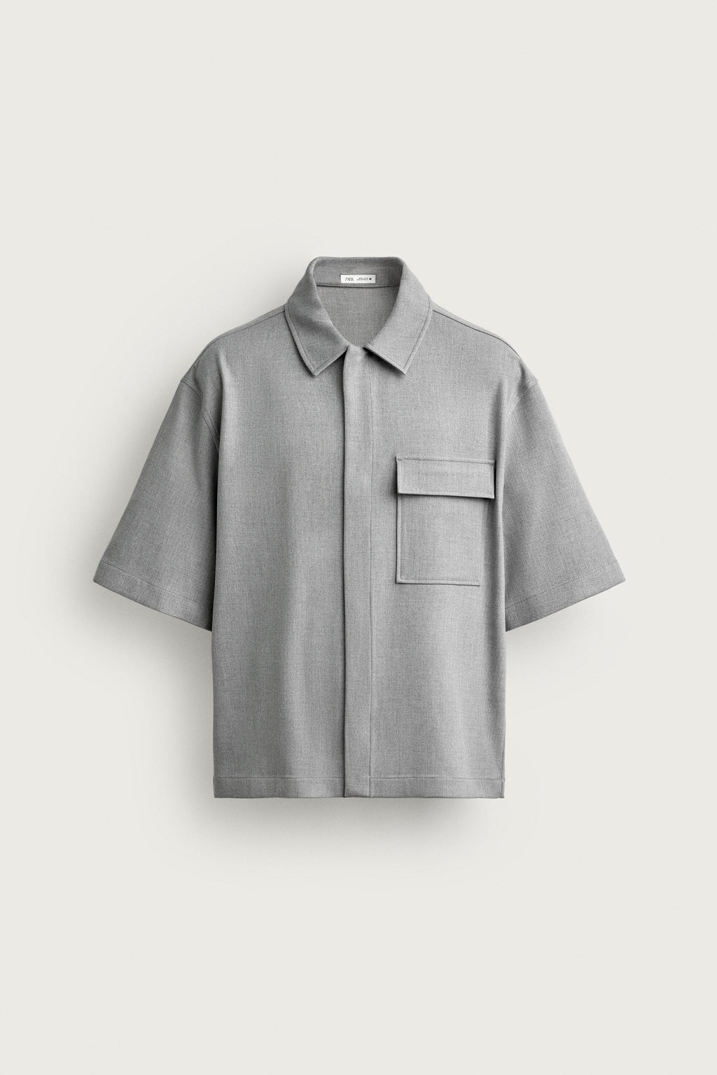 SOBRECAMISA RELAXED FIT BOLSILLO / Gris - Zara фото 6