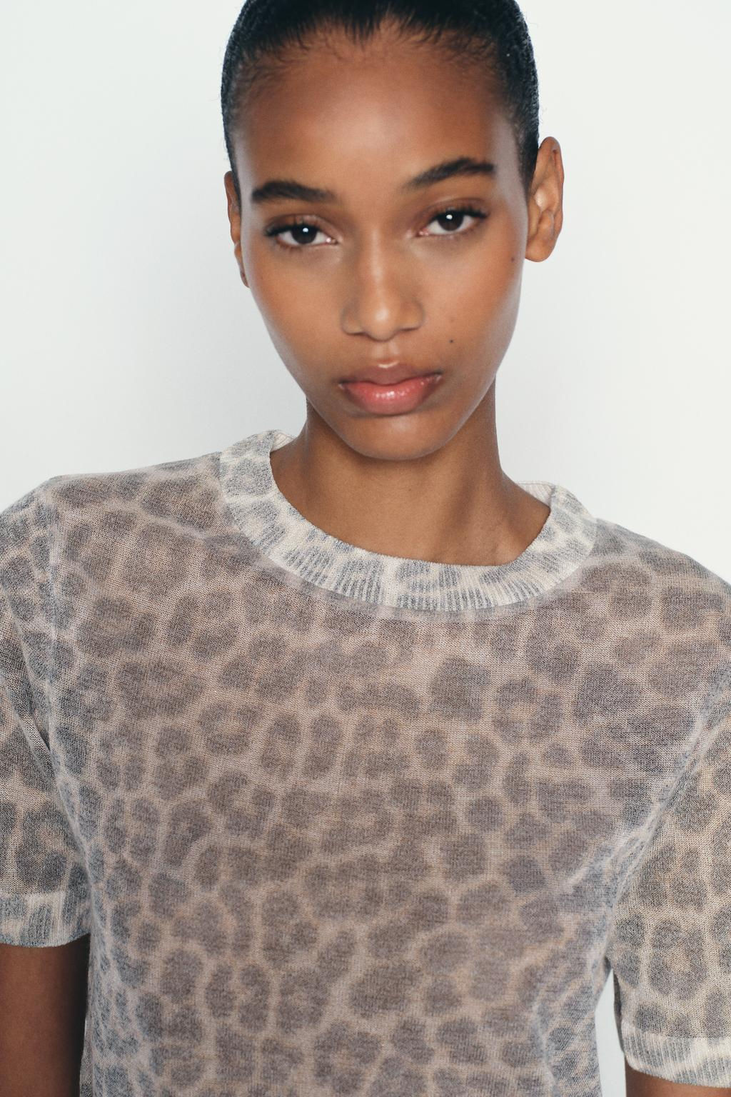 ANIMAL PRINT FINE KNIT TOP - Zara фото 4