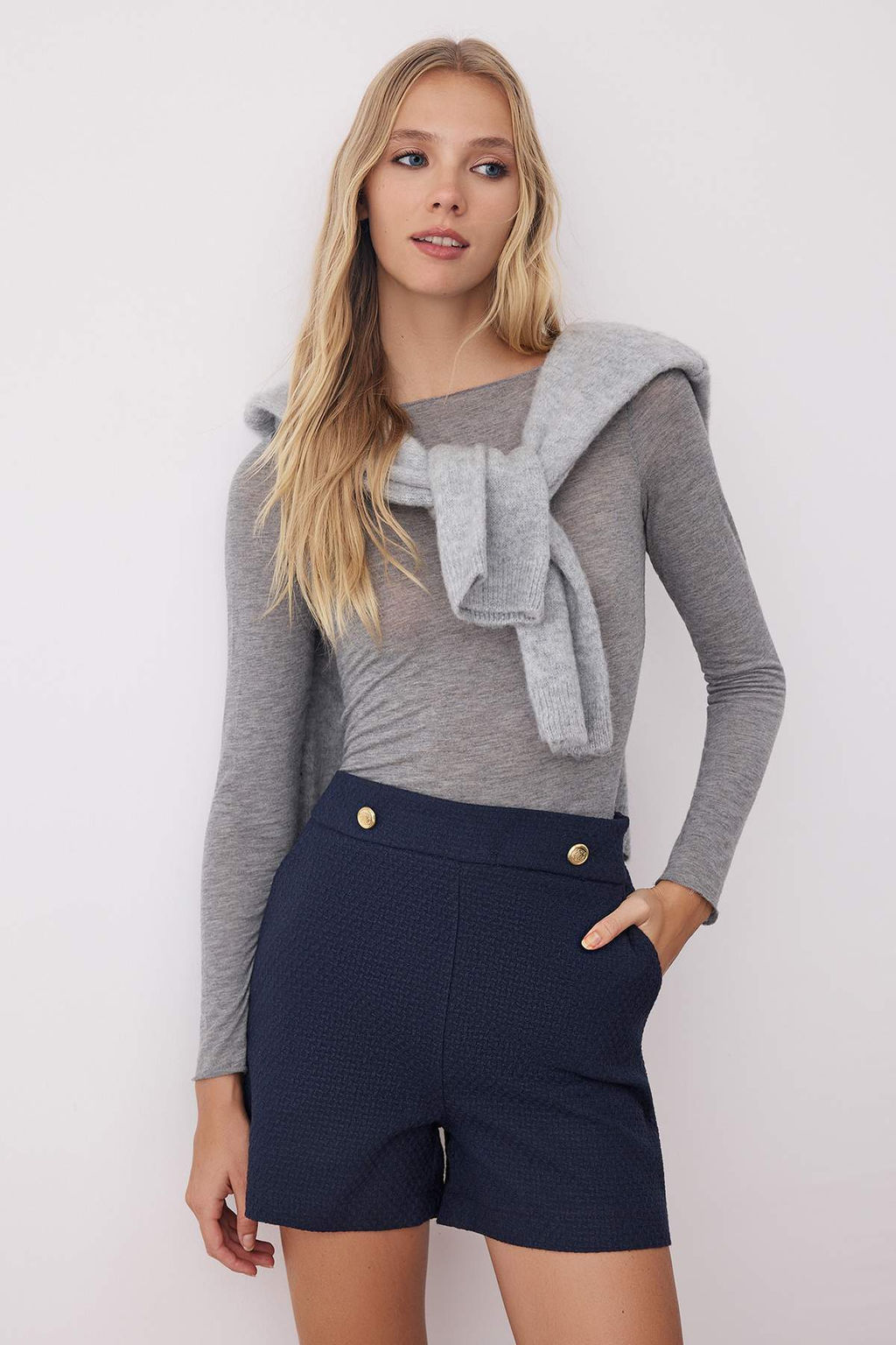 Bordo Tuvit Dugme Detayl? Sort & Bermuda TWOAW26SR00035