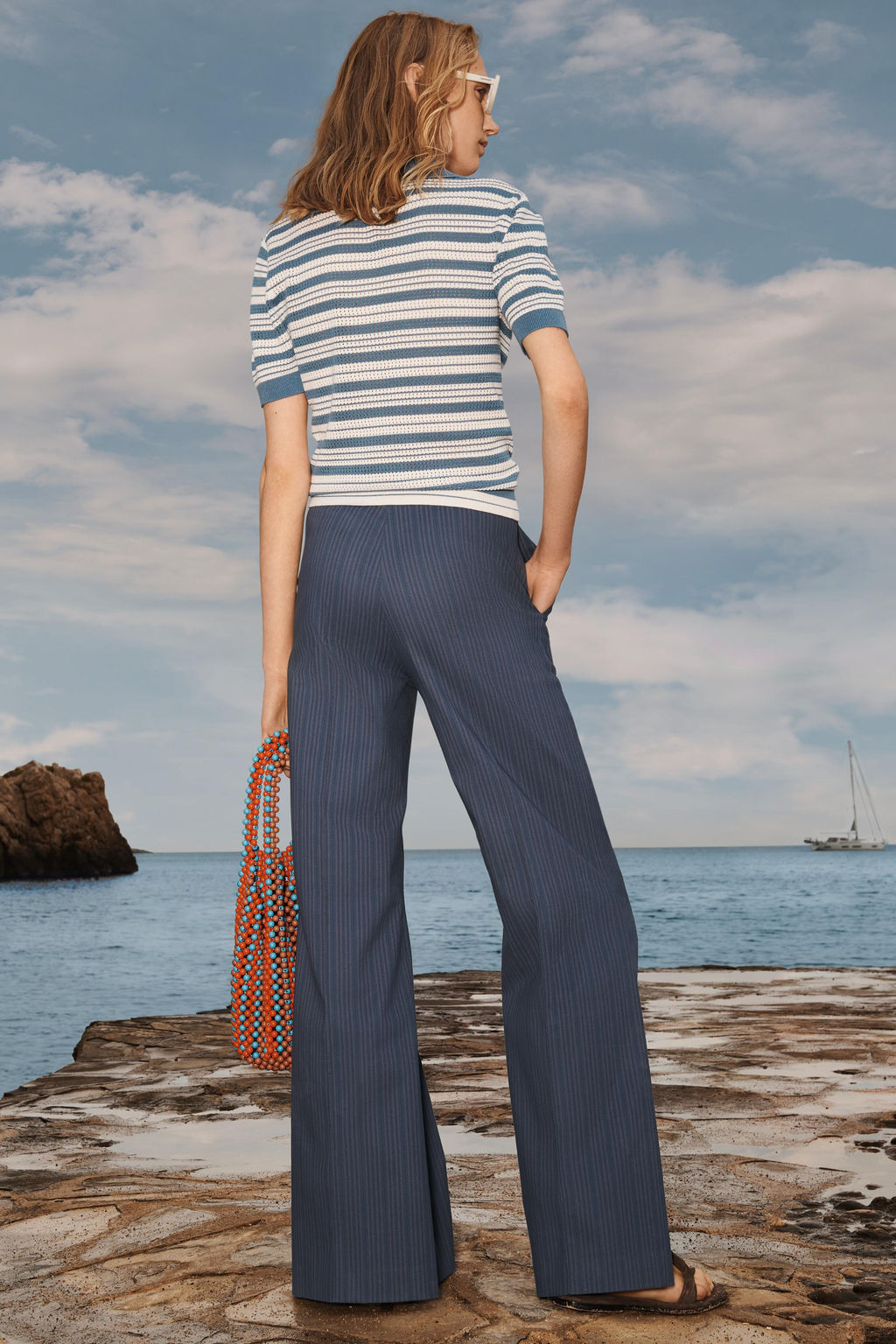 LIMITED EDITION STRIPED FLARE TROUSERS