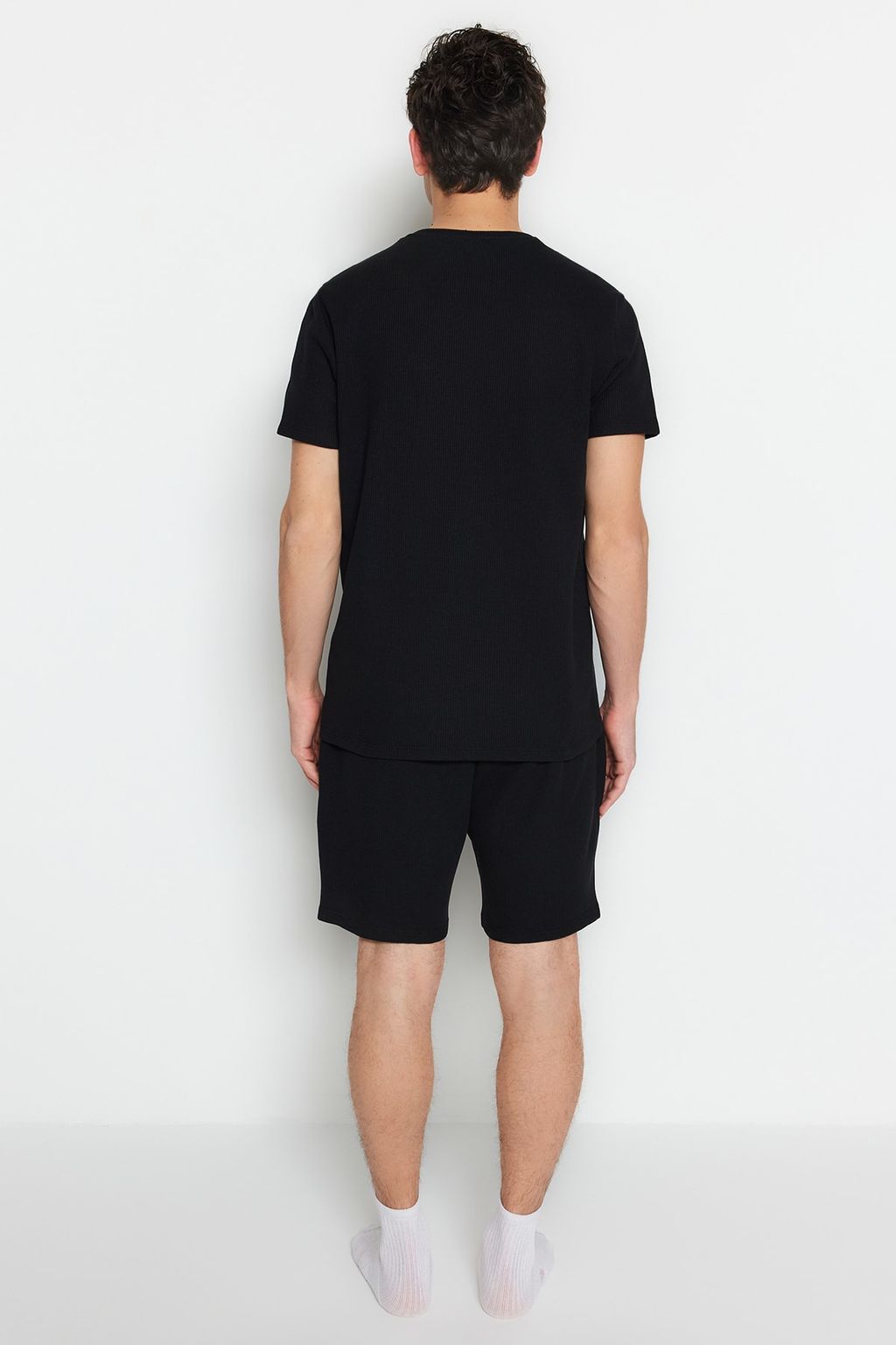 TRENDYOL MAN Siyah Regular Fit Sortlu Pijama Tak?m? TMNSS23PT00036 - Trendyolmilla фото 16