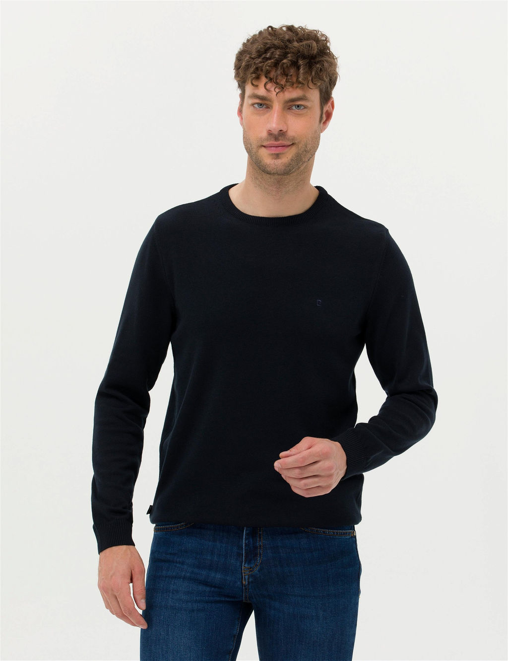 Lacivert Slim Fit Bisiklet Yaka Basic Triko Kazak - Pierre cardin фото 3
