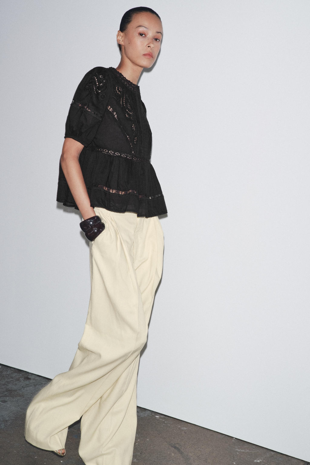 ZW COLLECTION ROMANTIC EMBROIDERED BLOUSE - Zara фото 8