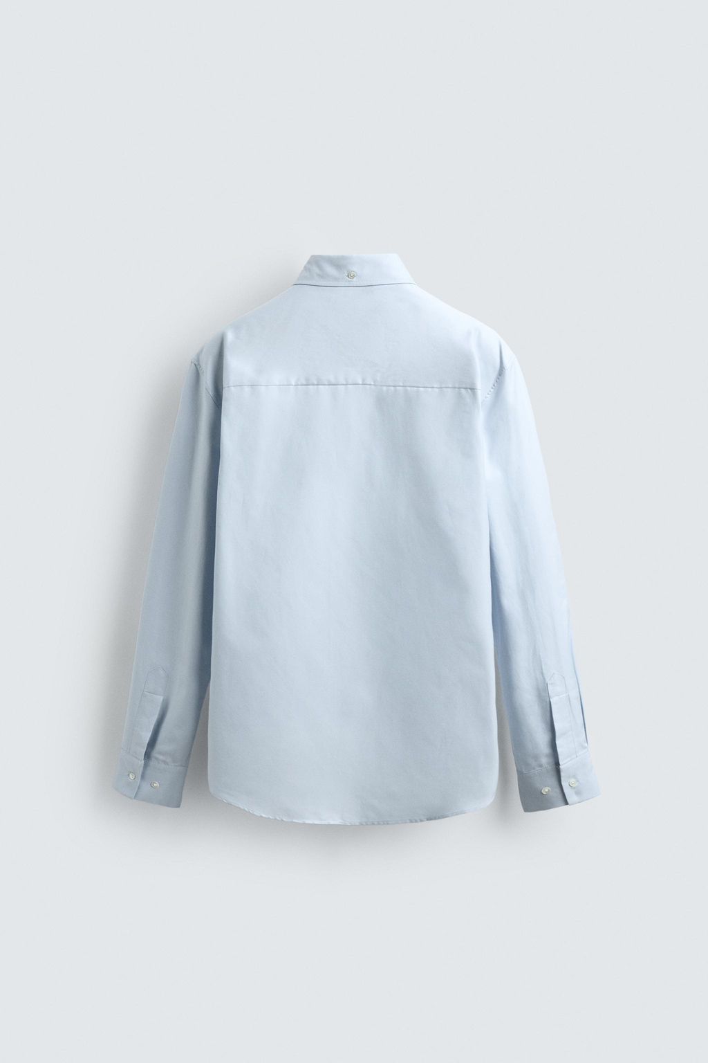CAMISA REGULAR FIT ALGOD?N - SEDA / Celeste - Zara фото 8