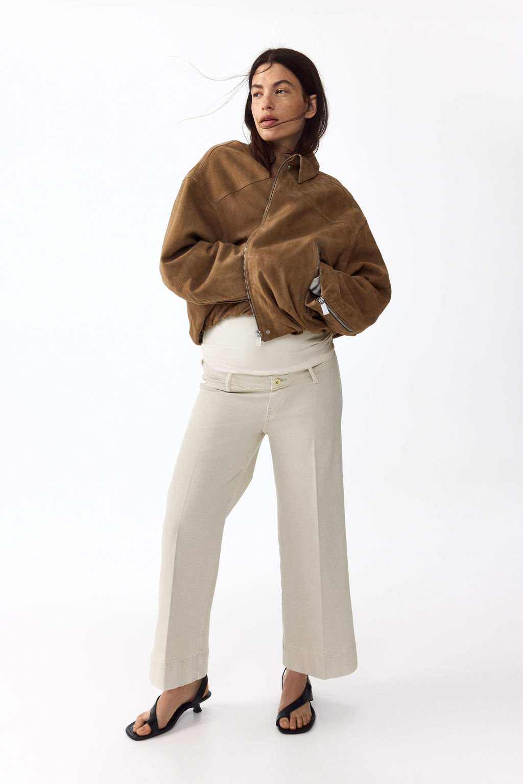 MAMA Wide High Waist Ankle Jeans - H&m фото 3