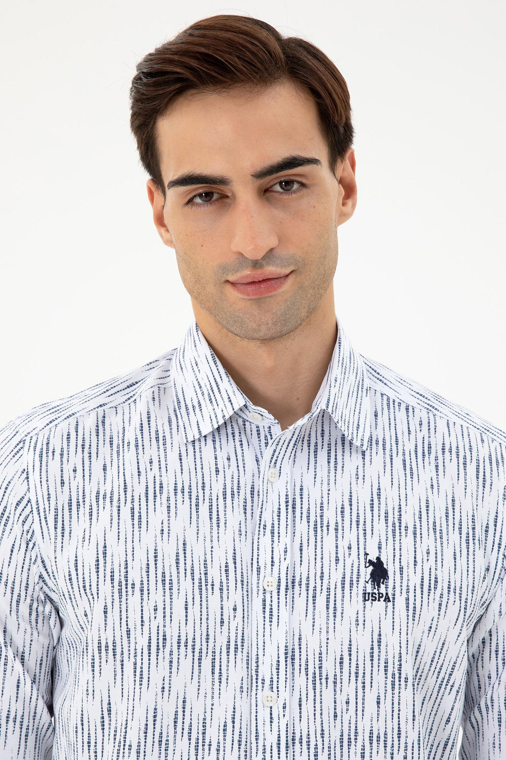 Мужская белая рубашка с длинным рукавом - U.s. polo assn фото 2