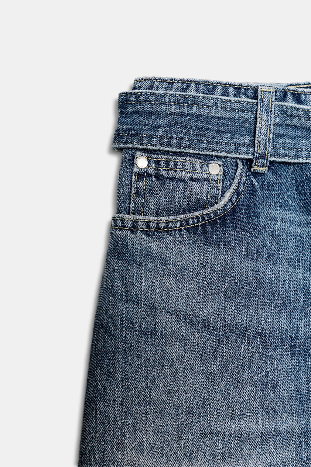 FALDA CORTA DENIM ZW COLLECTION / Azul - Zara фото 7