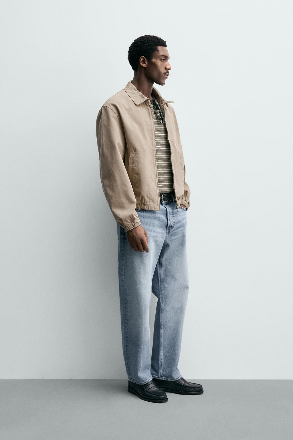 CAZADORA REGULAR FIT ALGOD?N LAVADO / Arena - Zara фото 4