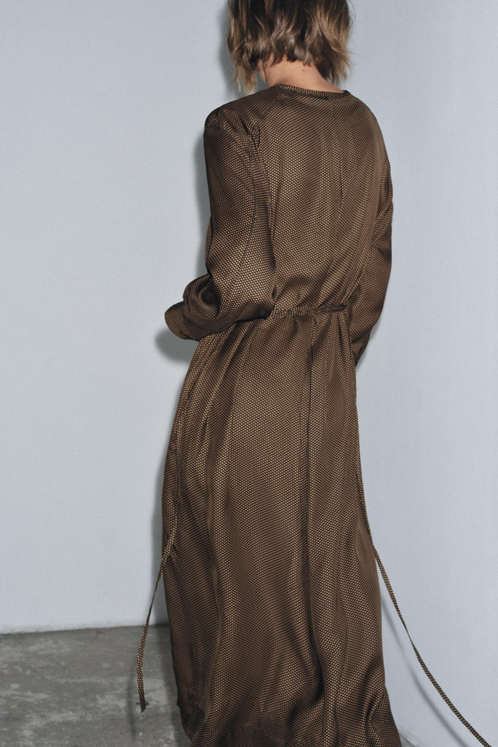 POLKA DOT DRESS WITH BELT ZW COLLECTION - Zara фото 3