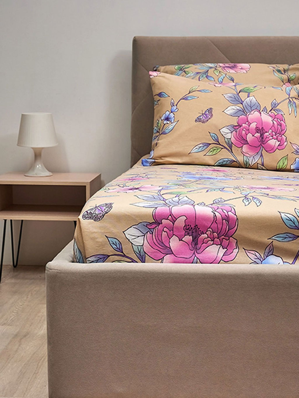 Простыня бязь на резинке - Маргарита, цвет бежевый 120х200х25