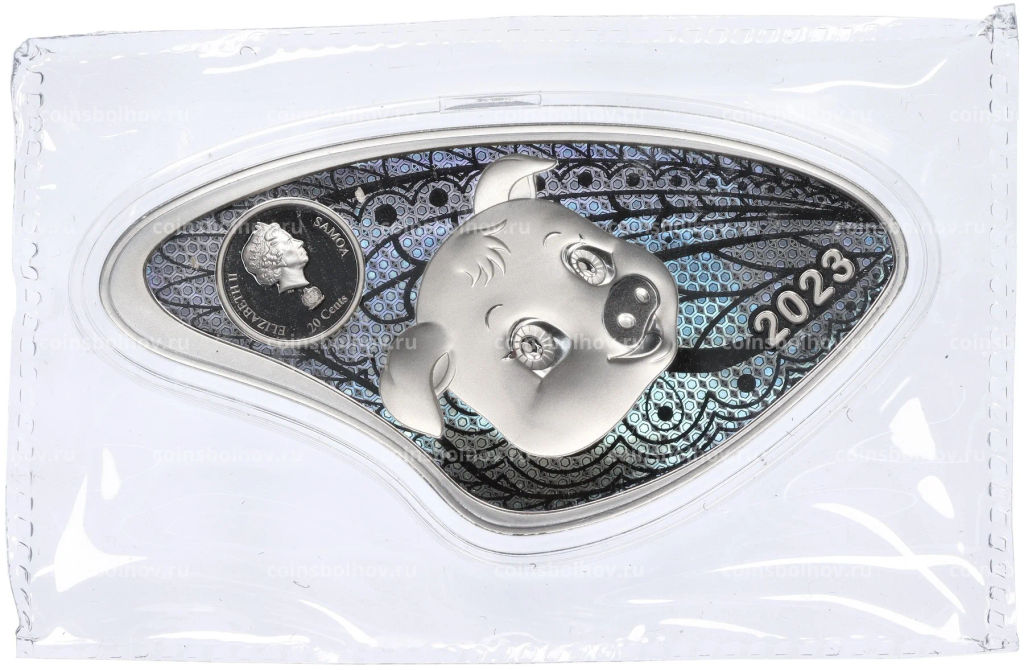Монета 20 центов 2023 года Самоа Китайский гороскоп  Год свиньи