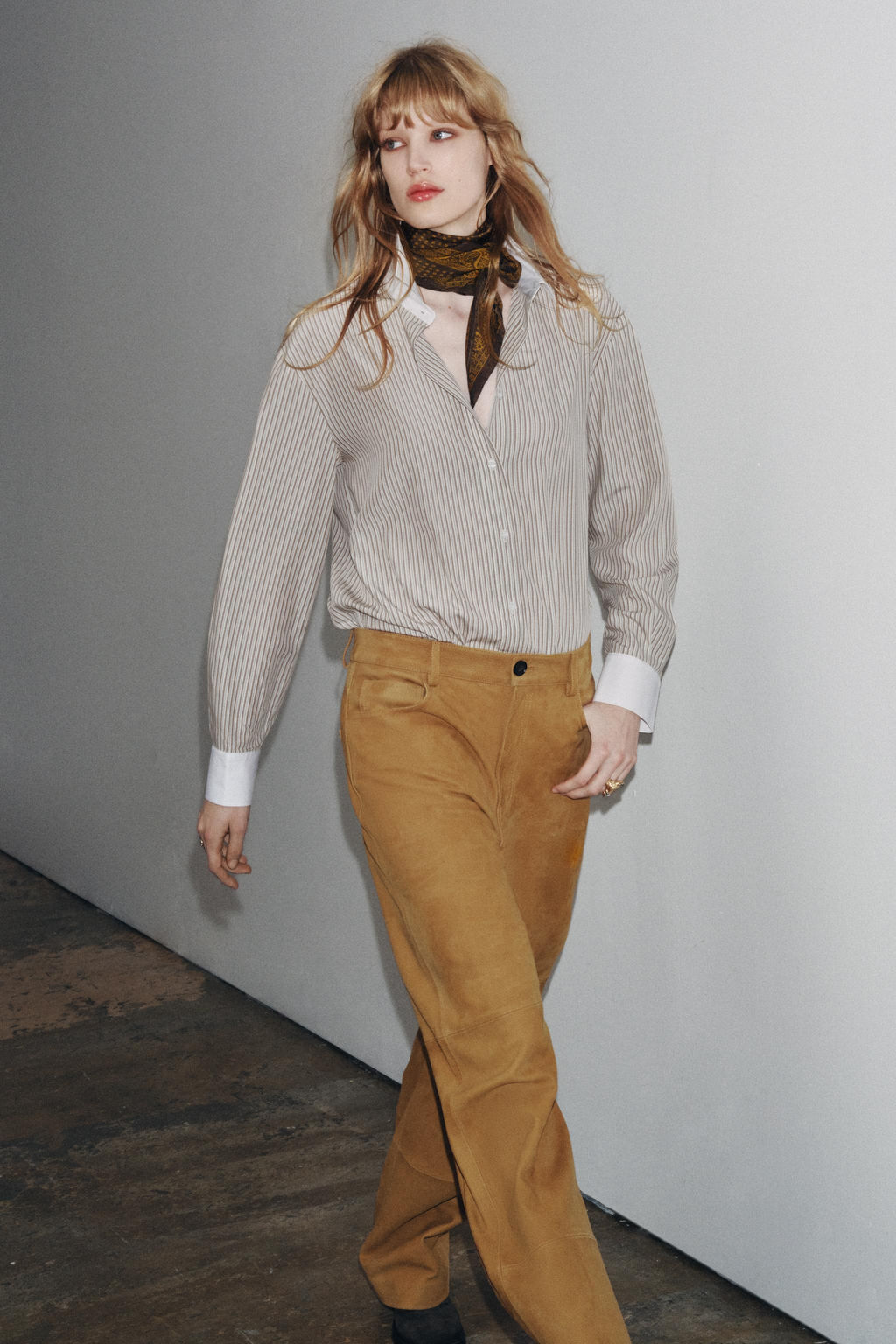 ZW COLLECTION CONTRAST STRIPED SHIRT - Zara фото 4