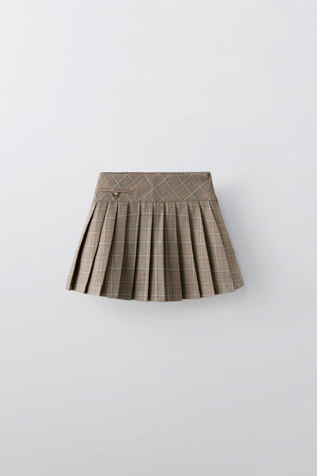 CHECK BOX PLEAT SKIRT - Zara фото 2