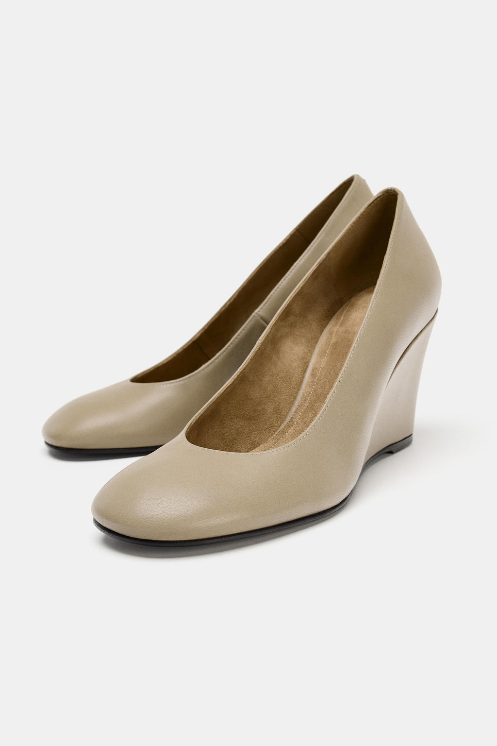 LEATHER WEDGE SHOES - Zara фото 7