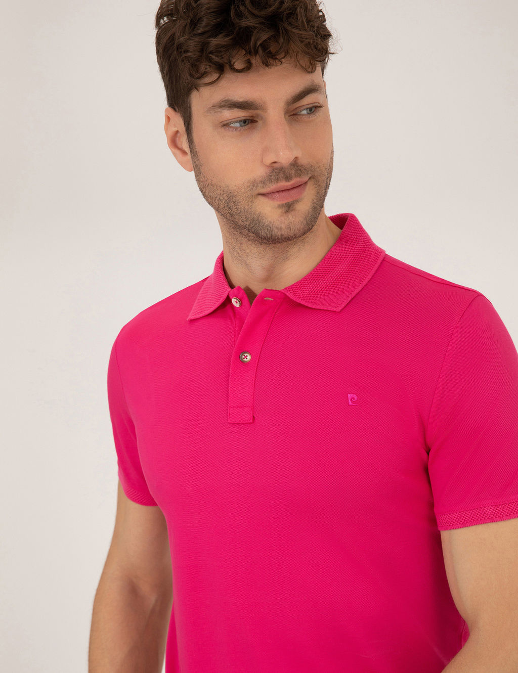 Pembe Slim Fit Polo Yaka Merserize Ti__rt
