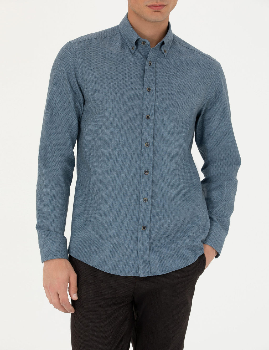 Рубашка Pierre Cardin Slim Fit синяя