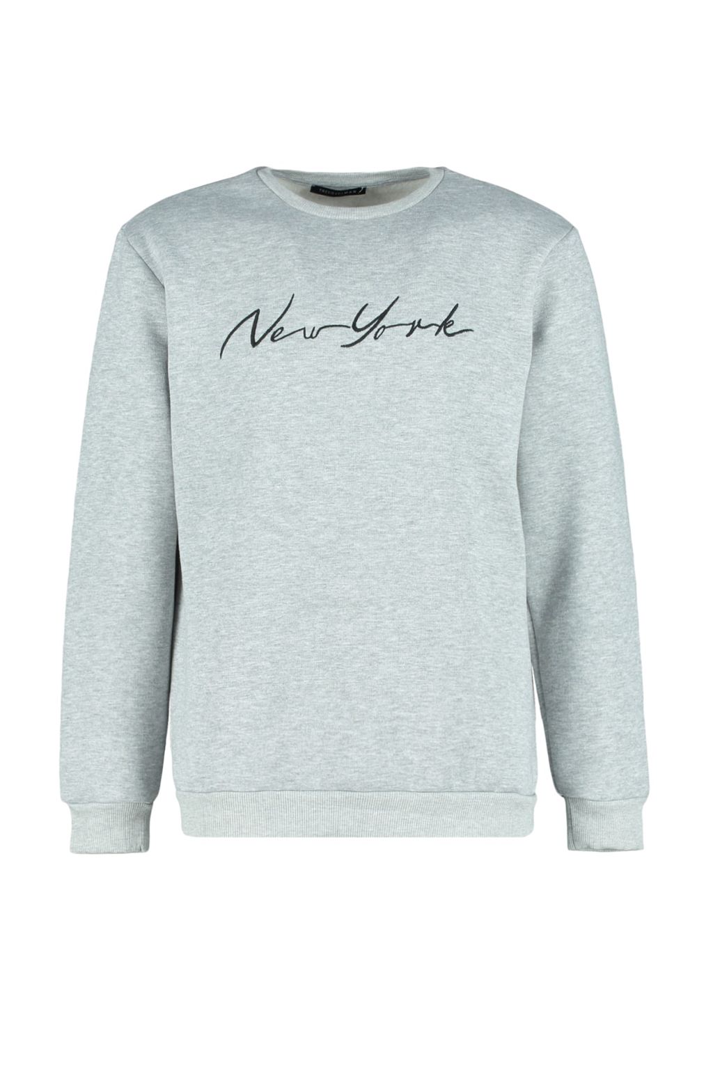 TRENDYOL MAN Siyah %100 Pamuk Regular/Normal Kesim Nak?sl? Ici Polarl?/S?cak Tutan Sweatshirt TMNAW23SW00481 - Trendyolmilla фото 9