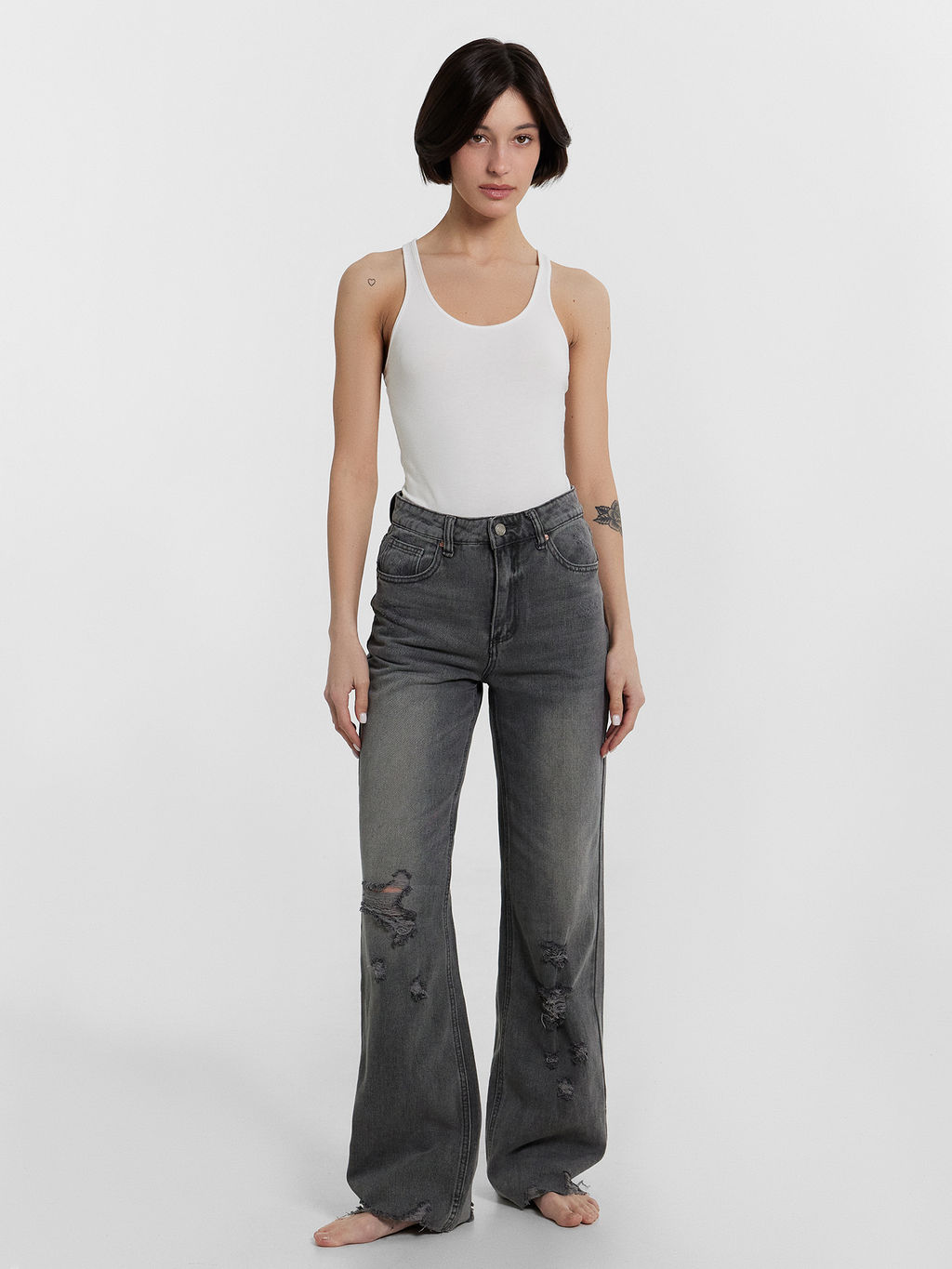 Джинсы женские Mark Formelle из хлопка серые фото 3