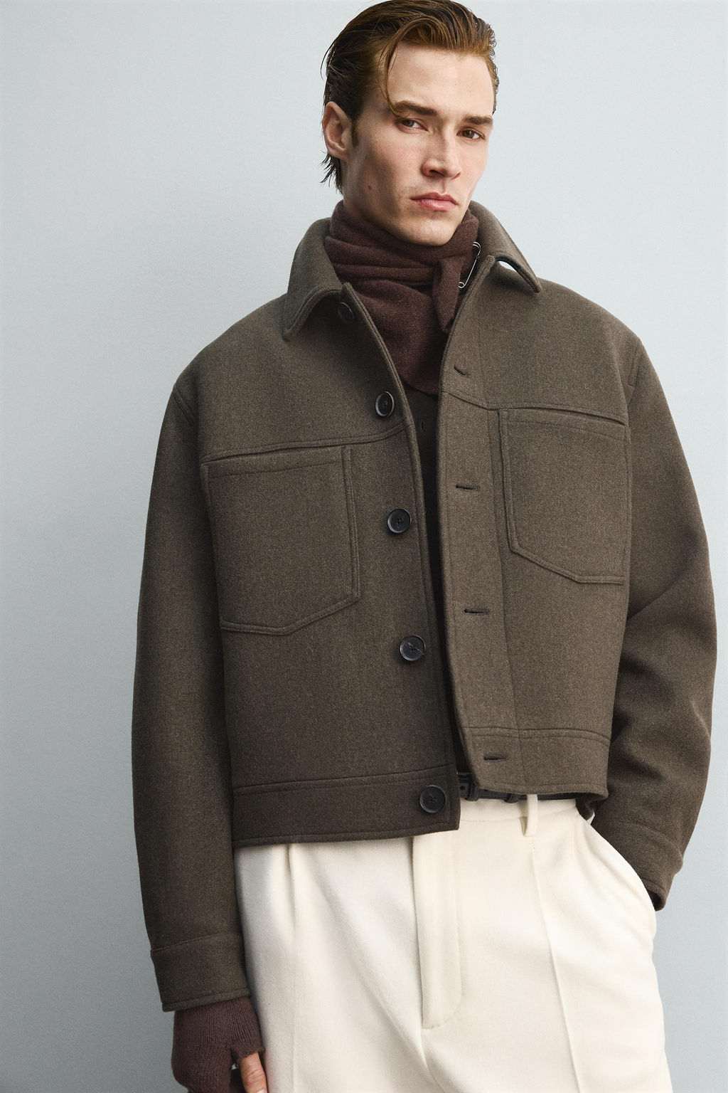 LIMITED EDITION WOOL BLEND CROPPED JACKET - Zara фото 5