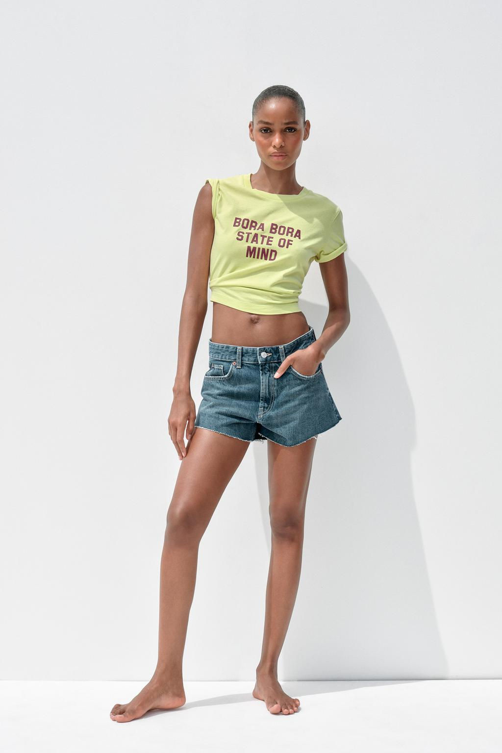 MID-WAIST TRF MINI DENIM SHORTS - Zara фото 6