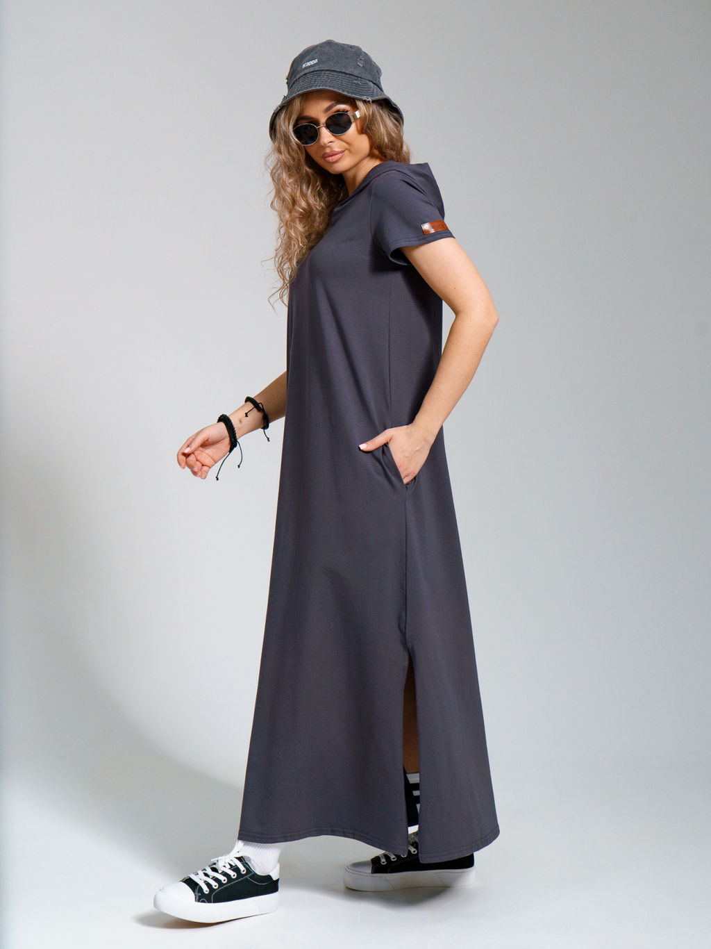 970 Платье-мантия "Серый"