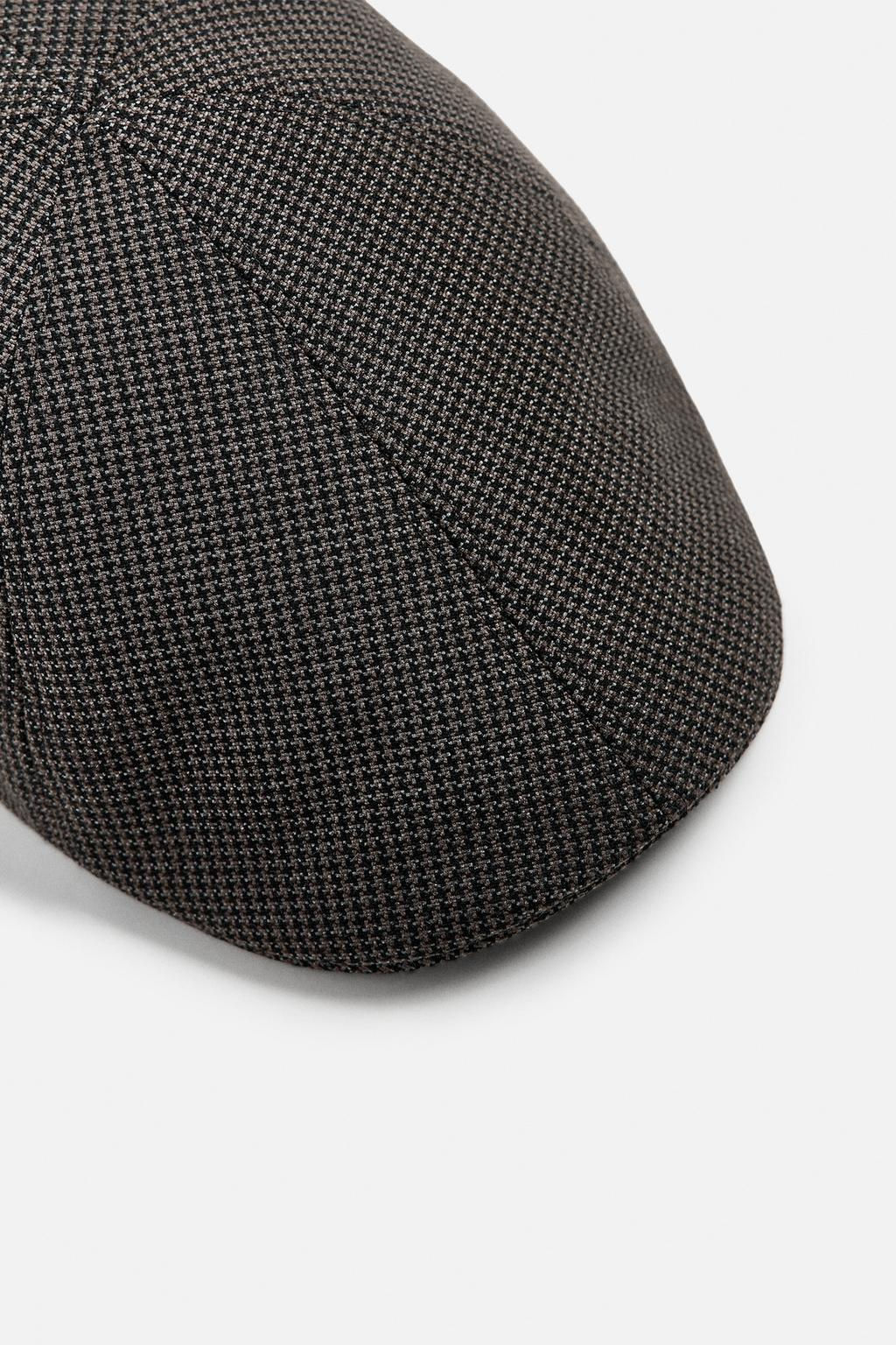 HOUNDSTOOTH TEXTURED BERET - Zara фото 2