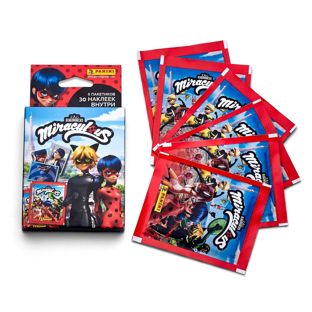 Блистер с наклейками Panini Леди Баг и Супер-кот (3 сезон) набор из 6 пакетиков