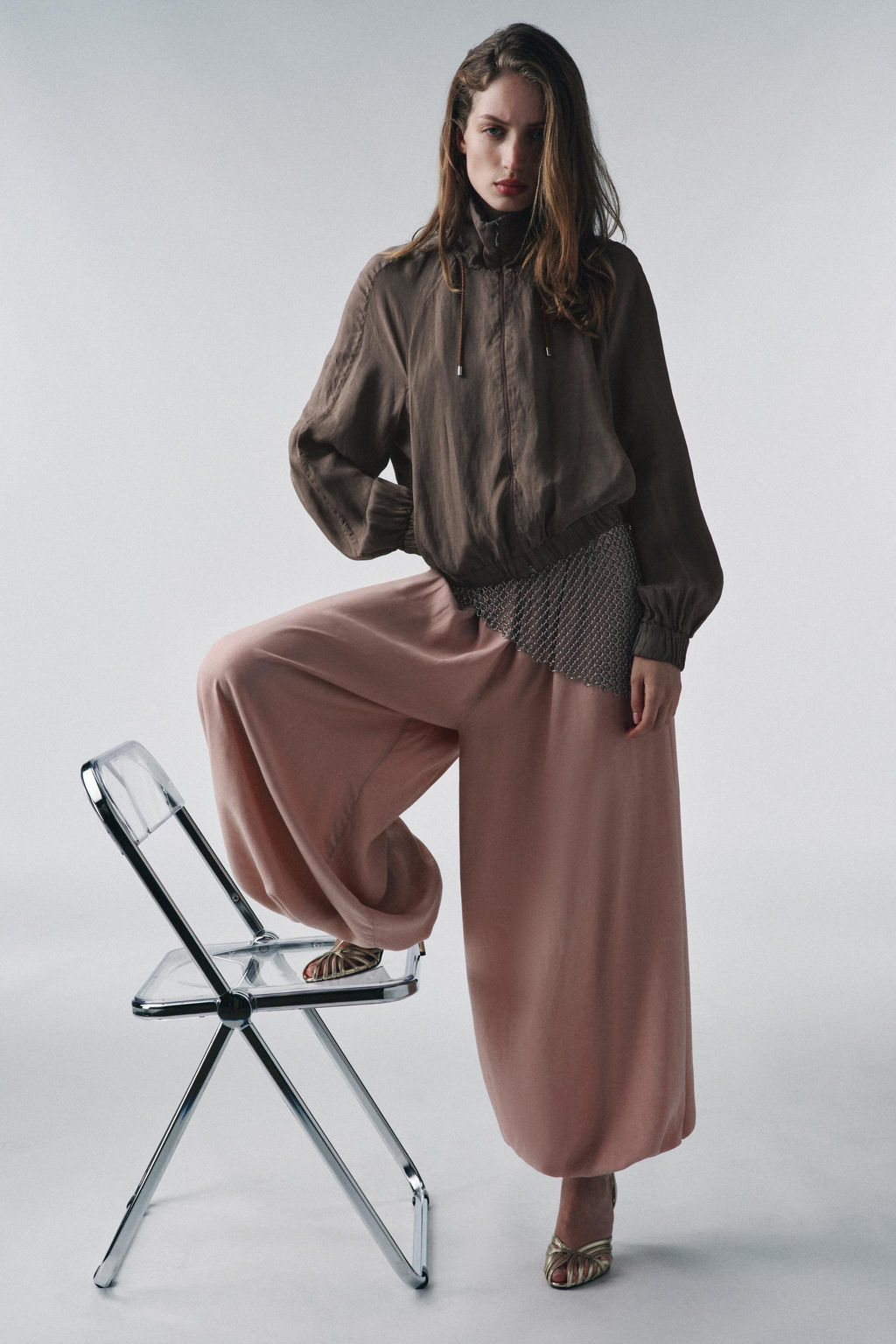ZW COLLECTION FLOWING GATHERED TROUSERS - Zara фото 9
