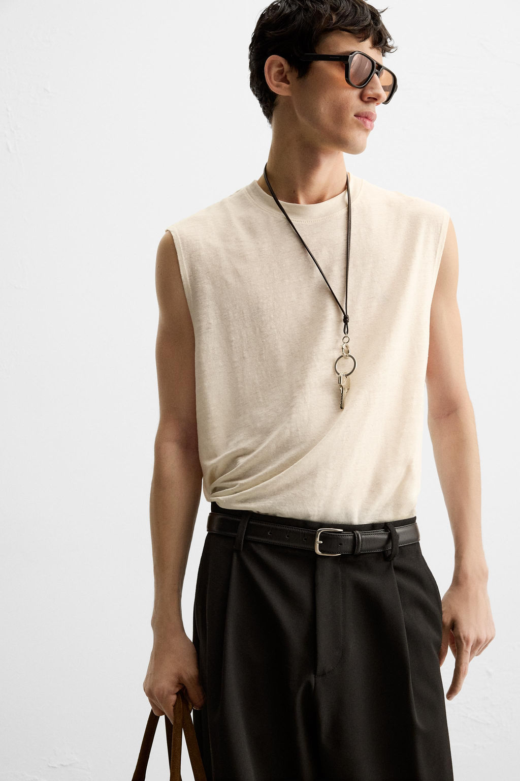 100% LINEN TANK T-SHIRT - Zara фото 5