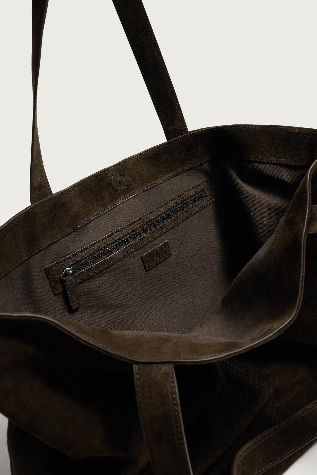 BOLSO SHOPPER PIEL / Marr?n - Zara фото 4