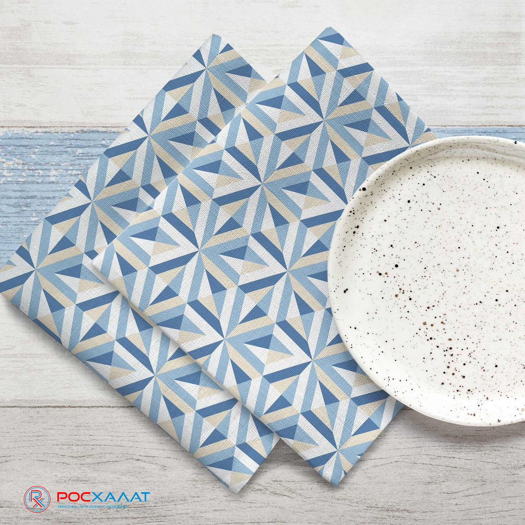 Набор салфеток ХБ Ромб голубой 2 шт VR ХБ НПК121 8508/2 45х45