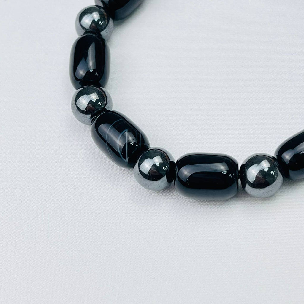 Браслет из Агата и Гематита 20 см