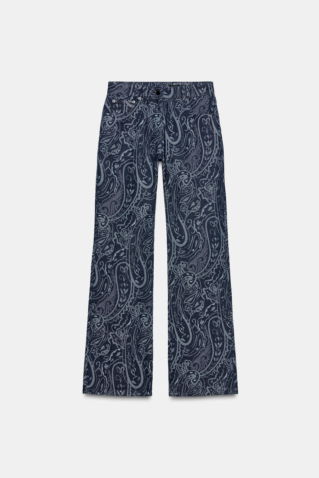 ZW COLLECTION JACQUARD DENIM TROUSERS - Zara фото 7