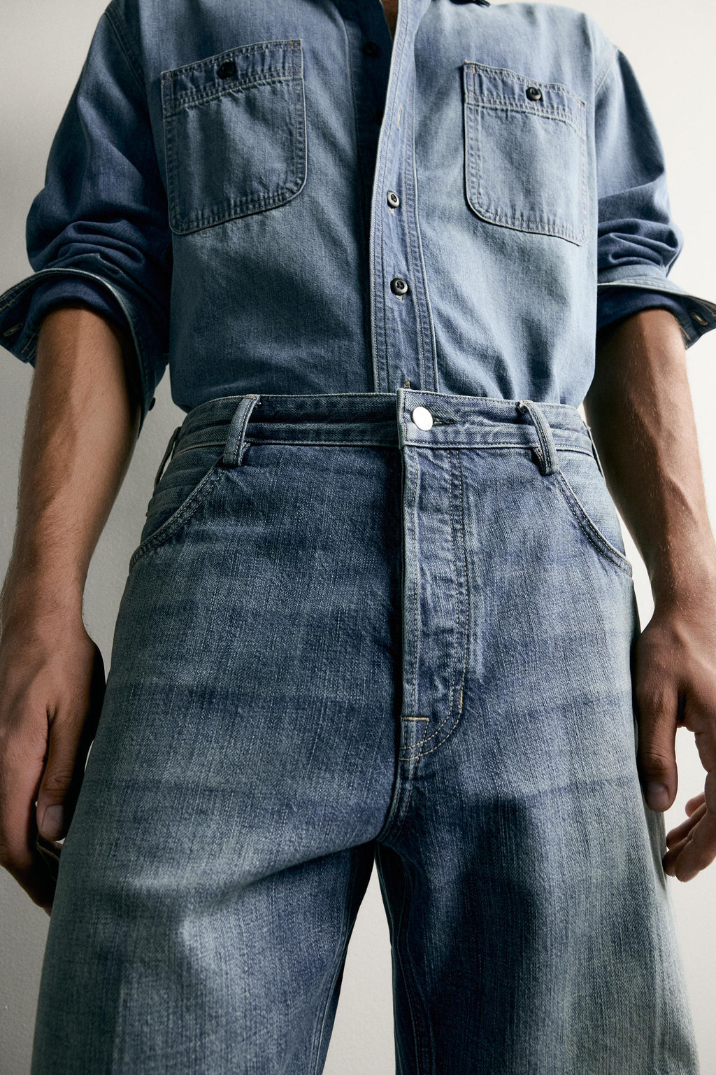 JEANS RELAXED FIT PLANCHADO / Azul - Zara фото 5