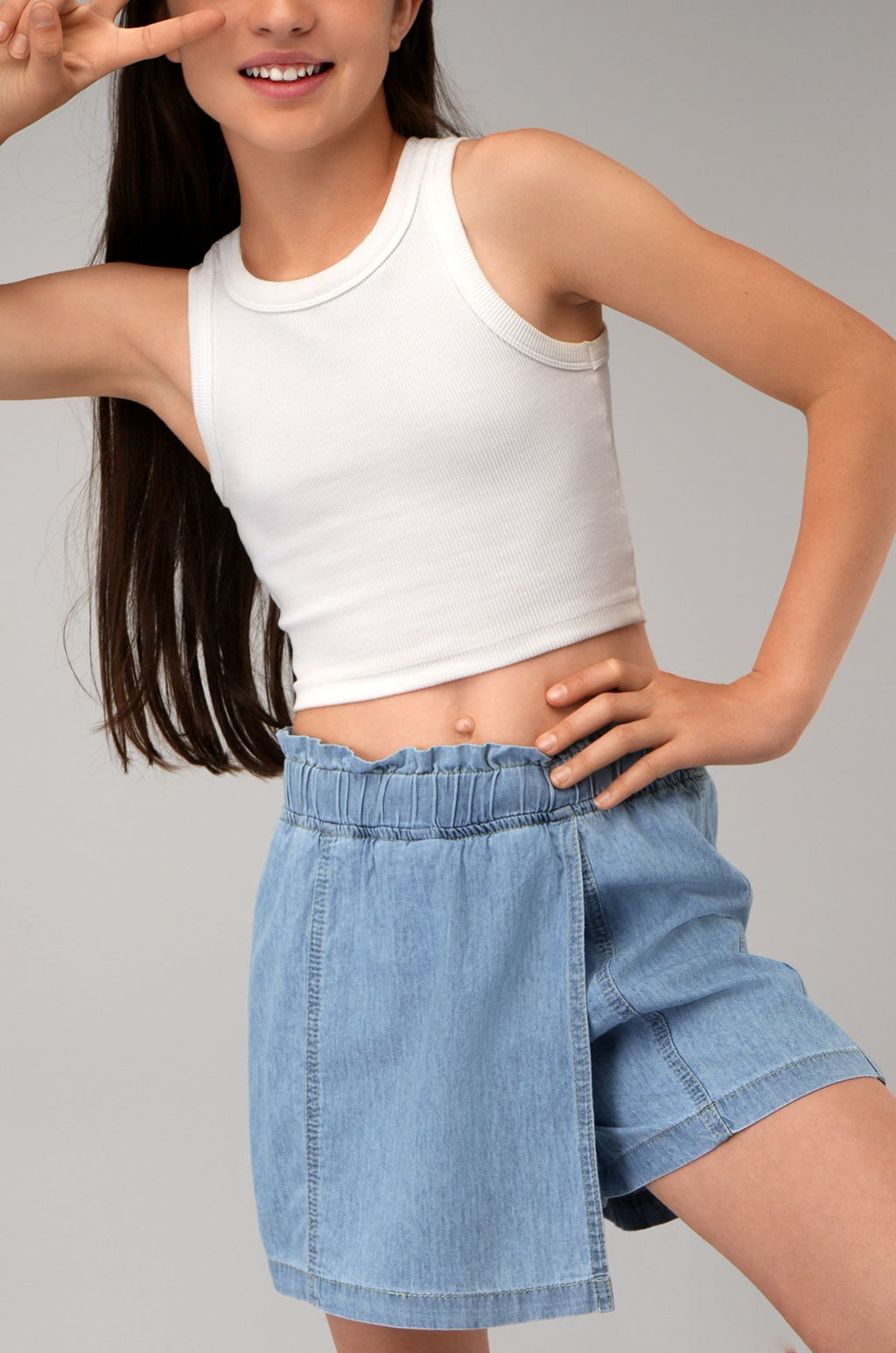 Джинсовая юбка-шорты для девочки Happyfox