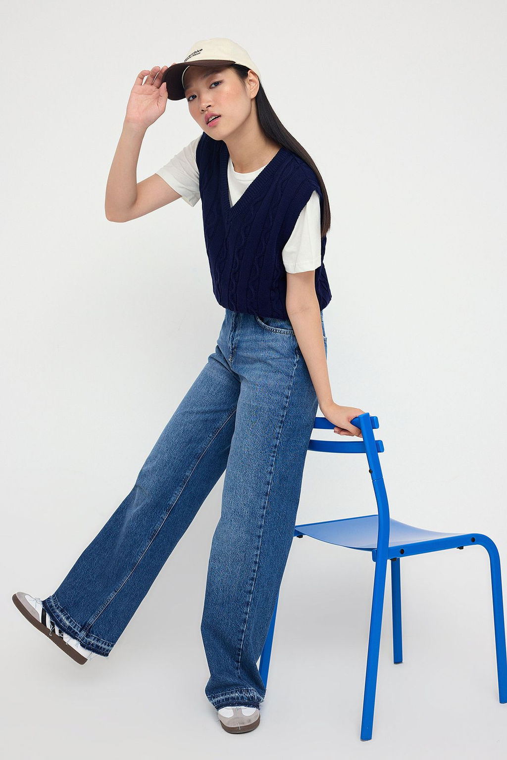Teen Mavi Yuksek Bel Paca Detayl? Wide Leg Palazzo Jeans TWOAW26JE00100